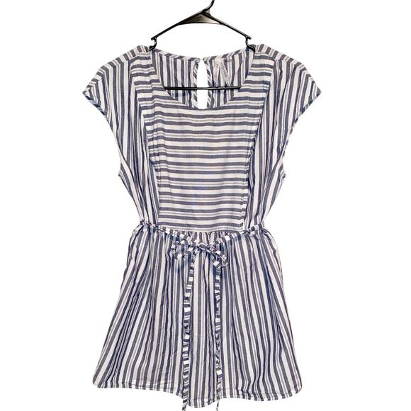 Seraphine Maternity Blue and White Striped Nursing Blouse - Picture 6 of 11